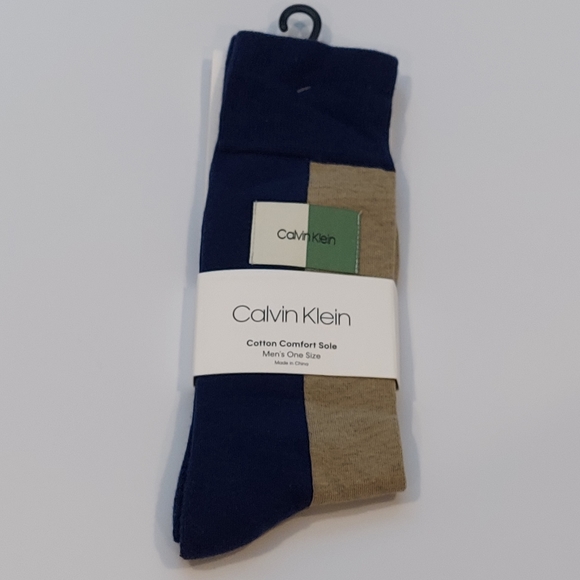 Calvin Klein Mens Colorblock Crew Dress Socks - Picture 3 of 4